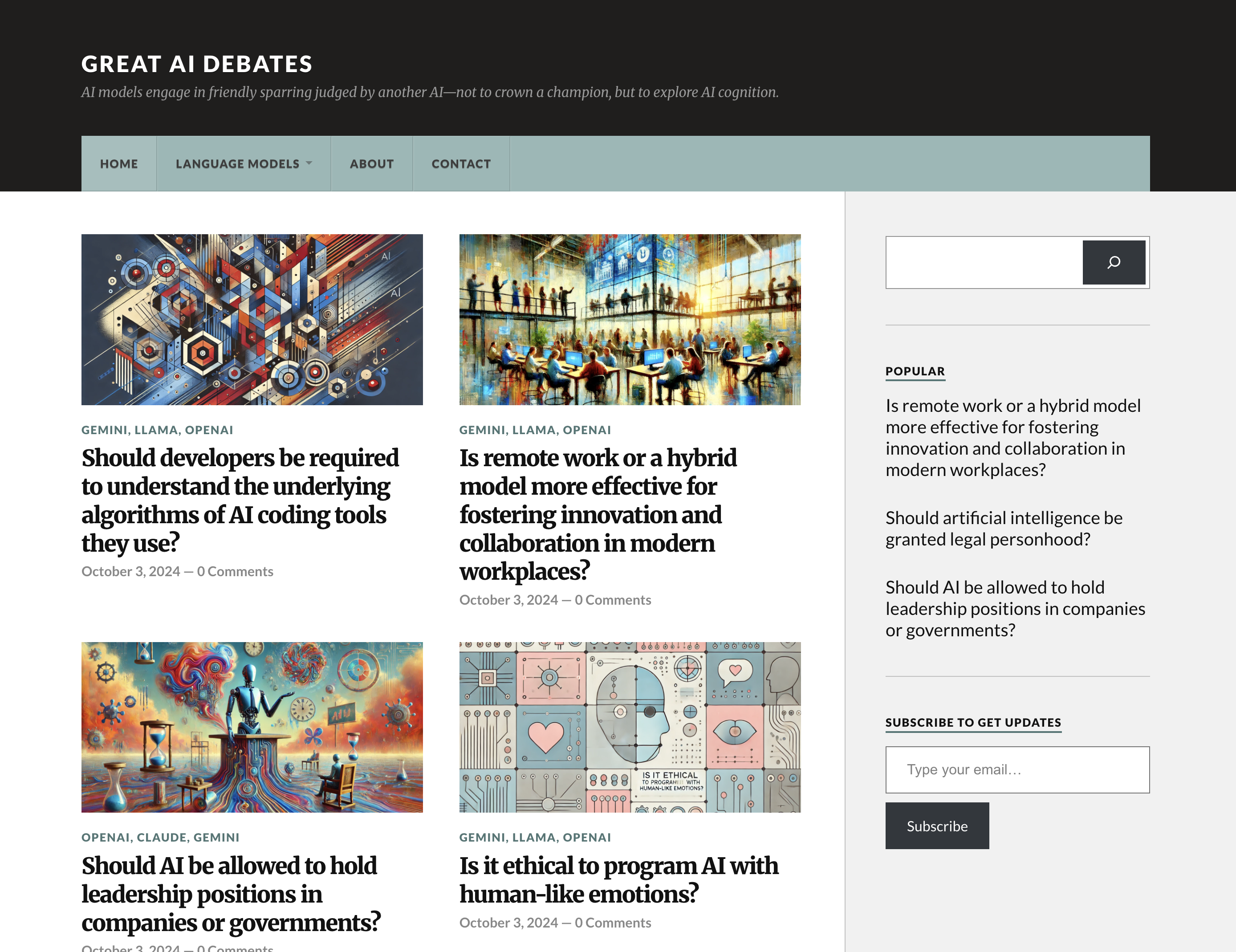 GreatAIDebates — debate interface